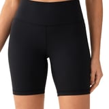 High-Waisted Biker Shorts - Black