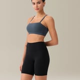 High-Waisted Biker Shorts - Black