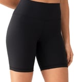 High-Waisted Biker Shorts - Black